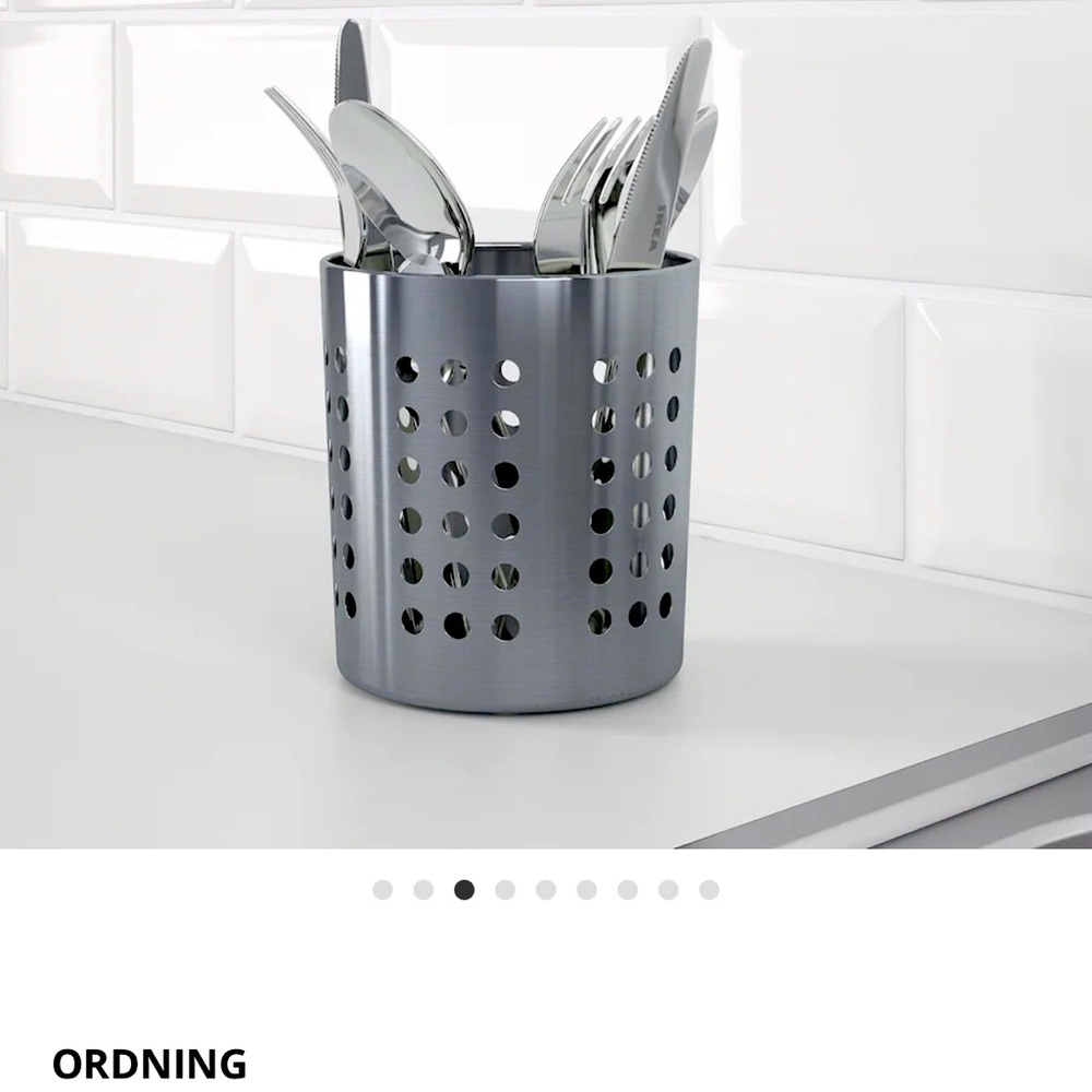 IKEA stainless steel utensil holder caddy